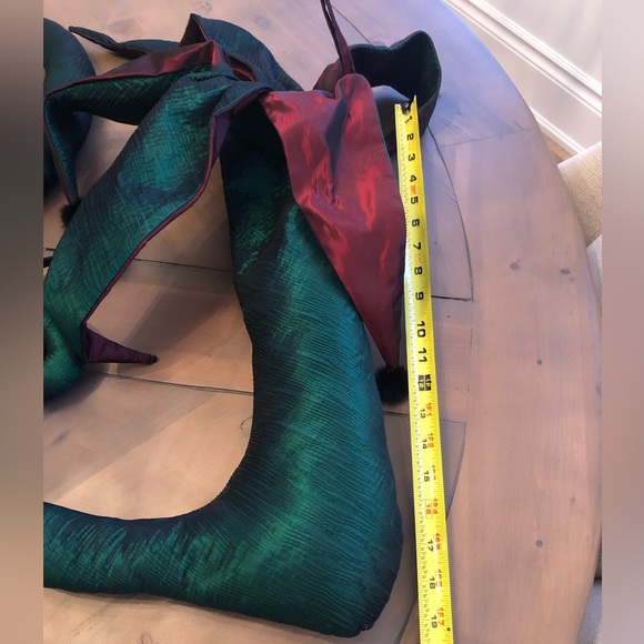 100% SILK & GENUINE MINK CHRISTMAS STOCKINGS WHIMSICAL VICTORIAN SET 4 - Picture 3 of 10